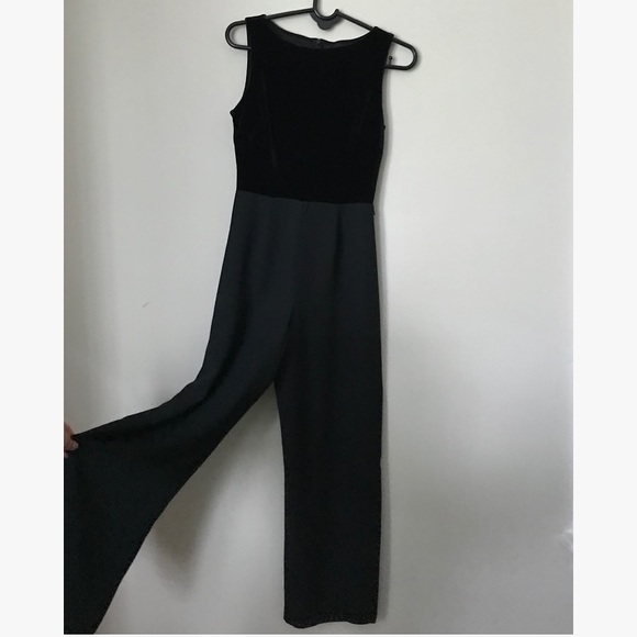 Ann Taylor Velvet Sleeveless Wide Leg Jumpsuit - Picture 2 of 5